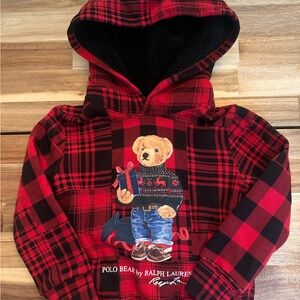 Red Plaid Kids Hoodie polo Ralph lauren